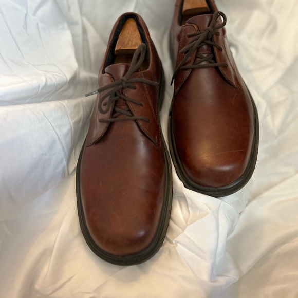 ECCO Men's Leather Shock Point Lace Oxford Dress Shoes Brown Size Euro 44 US 10 - Picture 4 of 5